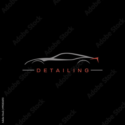 auto detailing car minimalist logo vector illustration template