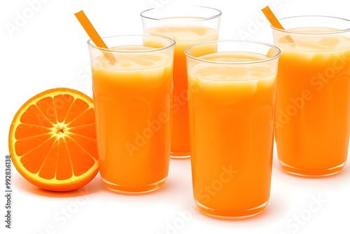 Orange Milk Soda Bottle Isolated on White Background