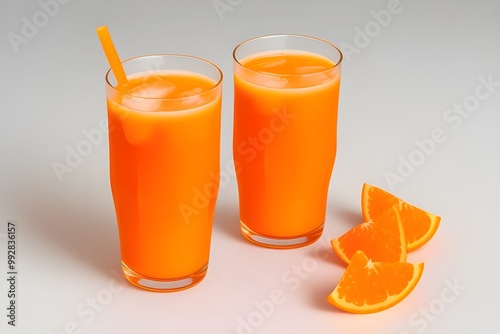 Orange Milk Soda Bottle Isolated on White Background