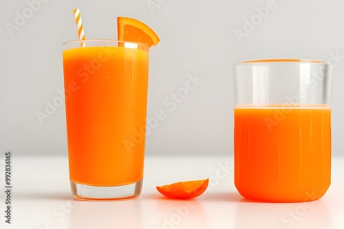 Orange Milk Soda Bottle Isolated on White Background