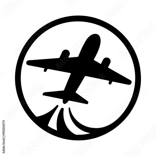 Airliner flight jet fly airplane vector icon design