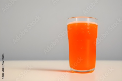 Refreshing Orange Soda Isolated on White Background