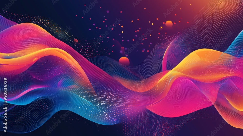 Obraz premium Vibrant Abstract Minimalist Concert Design Poster