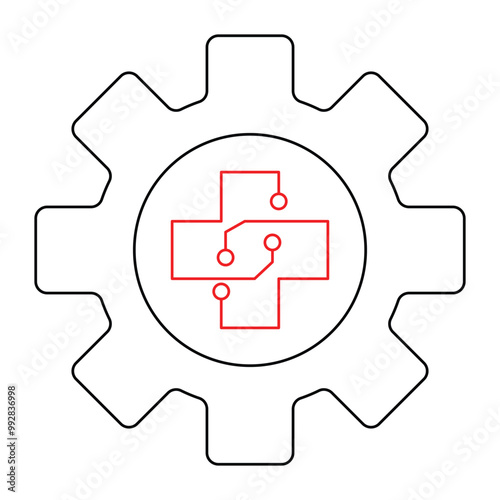 Vector icon for digital health technology and medtech innovations. Ideal for healthcare apps, telemedicine services, and medical software solutions.
