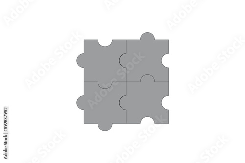  Puzzle pieces infographic vector set. Puzzle jigsaw on white background. Set of puzzle pieces. Vector illustration