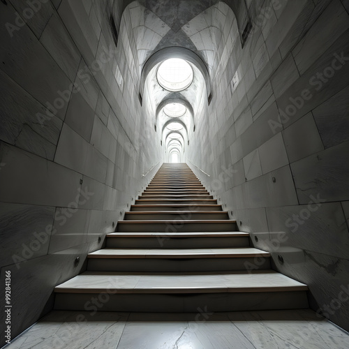 large stone staircase, marble