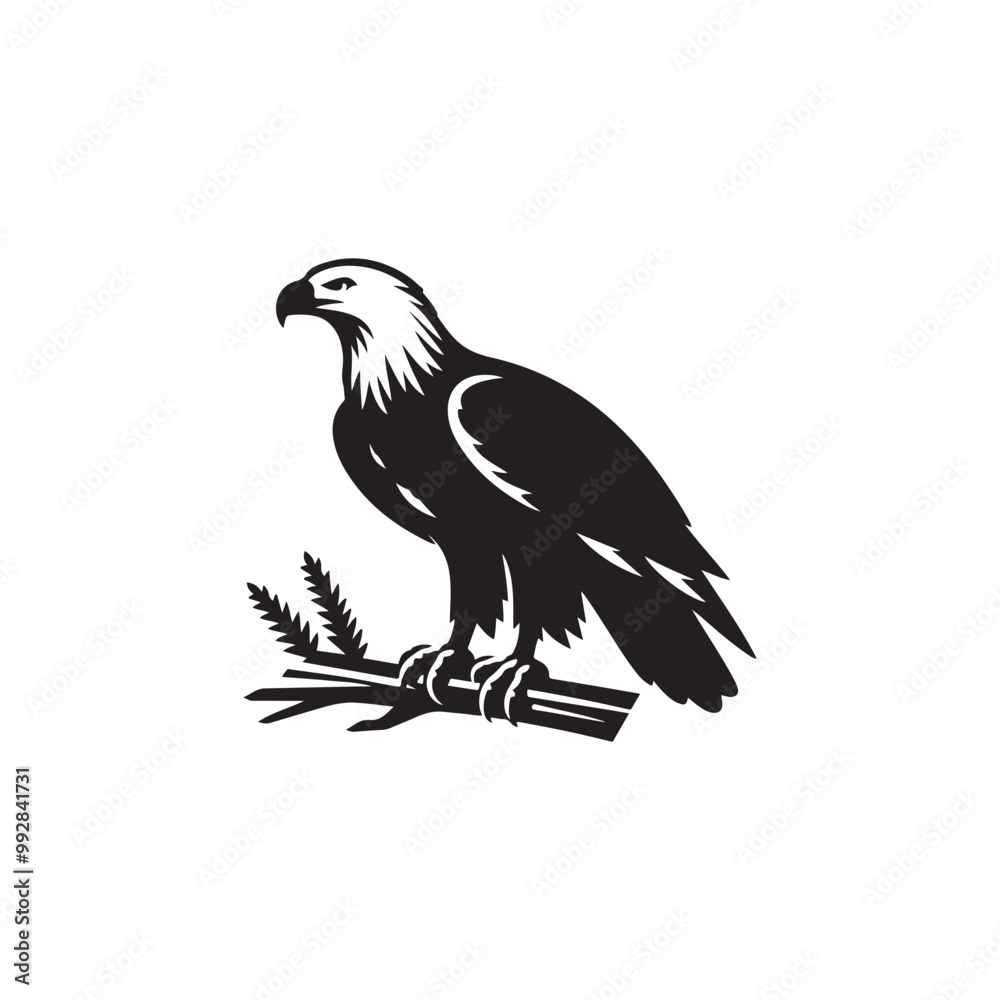 Fototapeta premium Silhouette of an eagle, silhouette of a flying bird., vector eagles collection