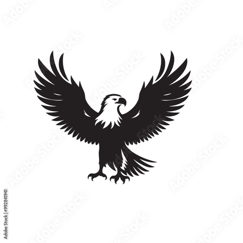 Silhouette of an eagle, silhouette of a flying bird., vector eagles collection