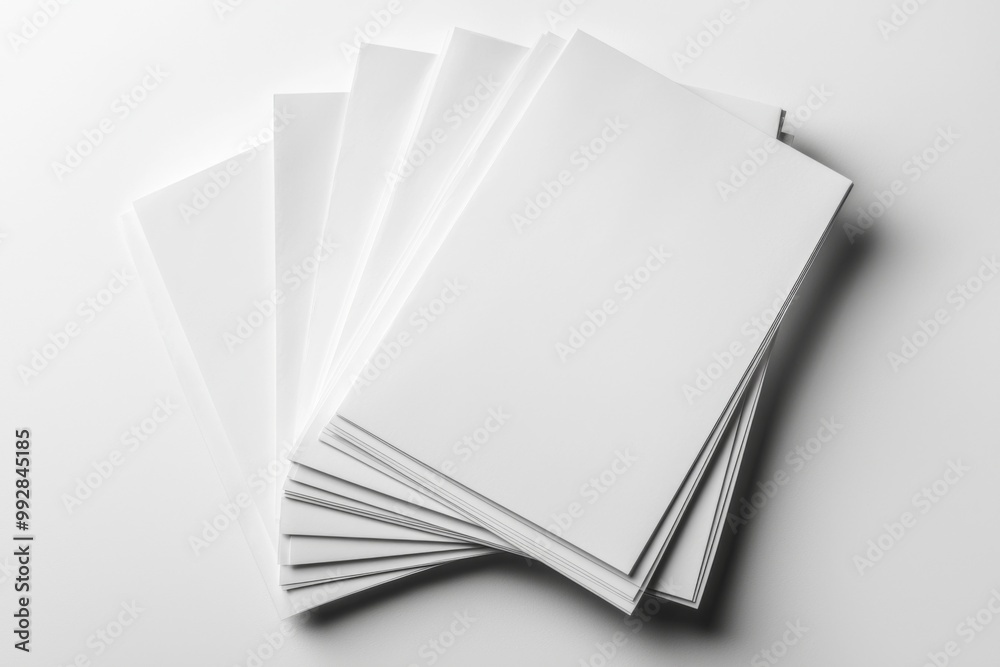 Blank A4 Stacked Paper Mockup isolated created with Generative AI Blank A4 Stacked Paper Mockup isolated created with Generative AI