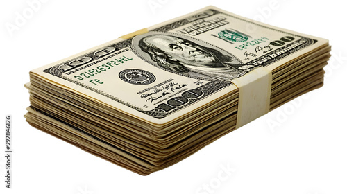 Stacked Crisp Hundred Dollar Bills in Bundle