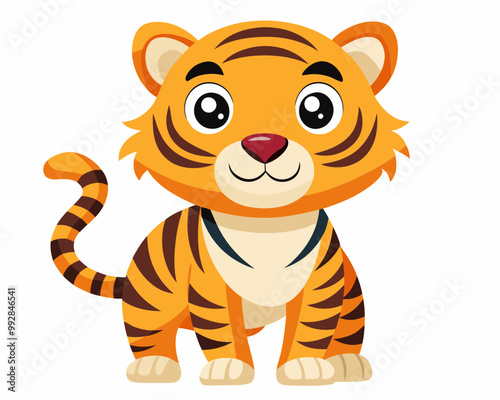 tiger cartoon vector illustration on a white background