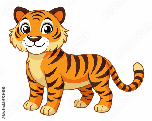 tiger cartoon vector illustration on a white background