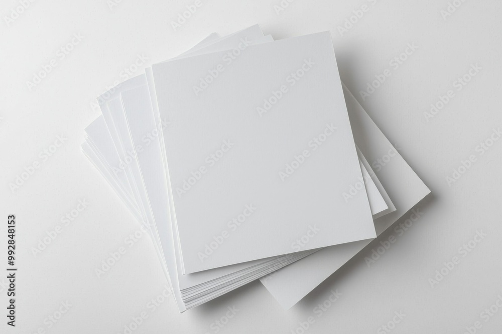 Blank A4 Stacked Paper Mockup isolated created with Generative AI Blank A4 Stacked Paper Mockup isolated created with Generative AI