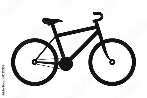 bicycle silhouette icon vector illustration on white background.