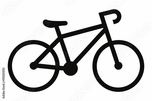 bicycle silhouette icon vector illustration on white background.