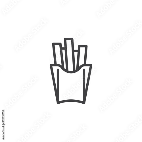 French Fries line icon