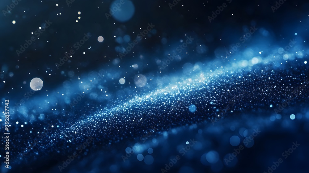 Obraz premium Abstract Blue Glitter with Bokeh Lights