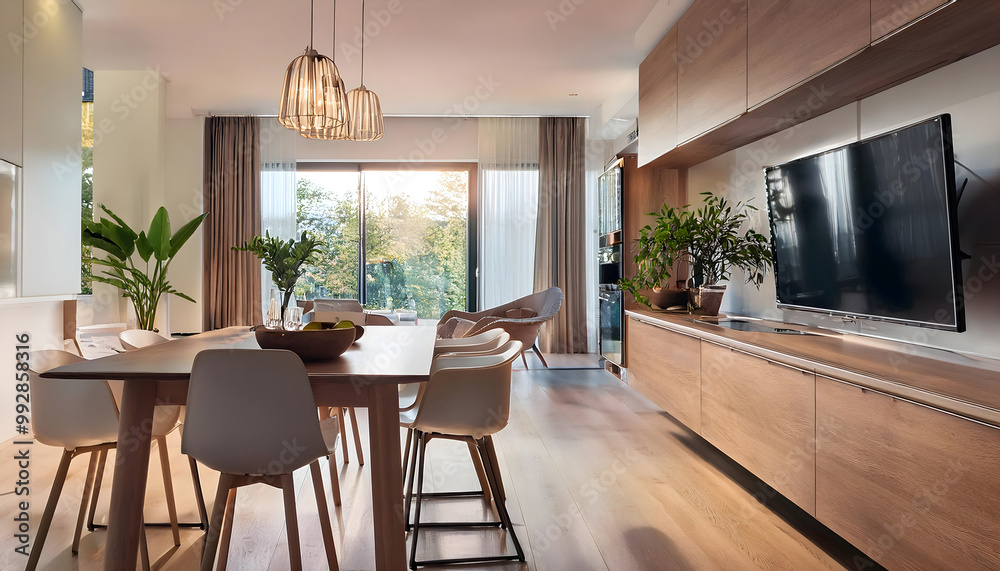 Fototapeta premium dining room with table. house interior