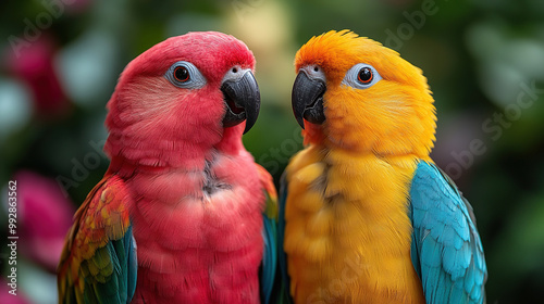 Two Colorful Parrots