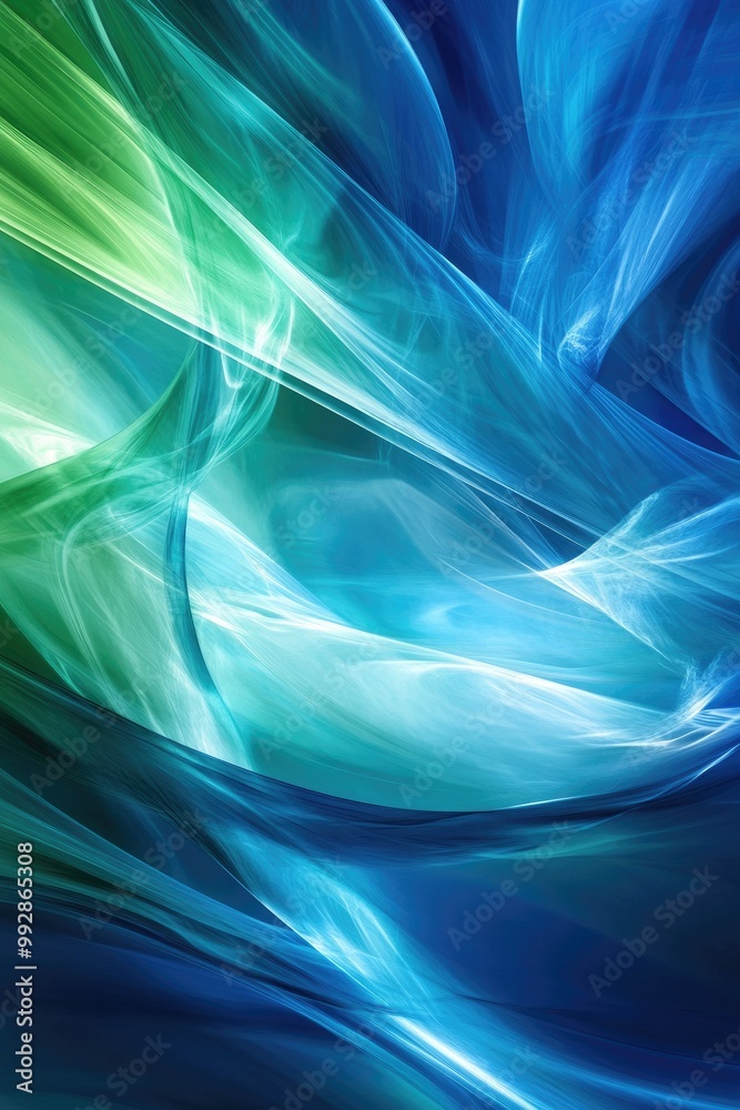 Fototapeta premium Vibrant and dynamic abstract digital backdrop featuring blue and green hues