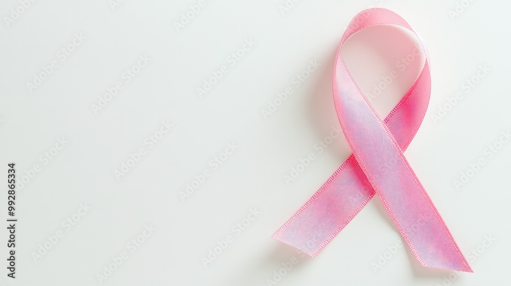 Pink ribbon for cancer awareness isolated on white background Pink ribbon for cancer awareness isolated on white background