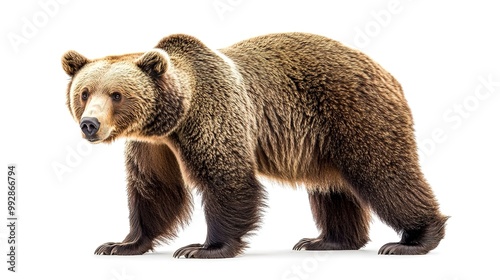 Wallpaper Mural Brown bear on white background   Torontodigital.ca