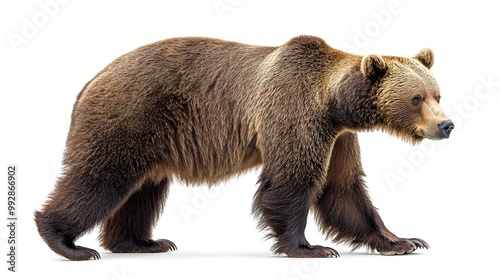 Wallpaper Mural Brown bear on white background   Torontodigital.ca