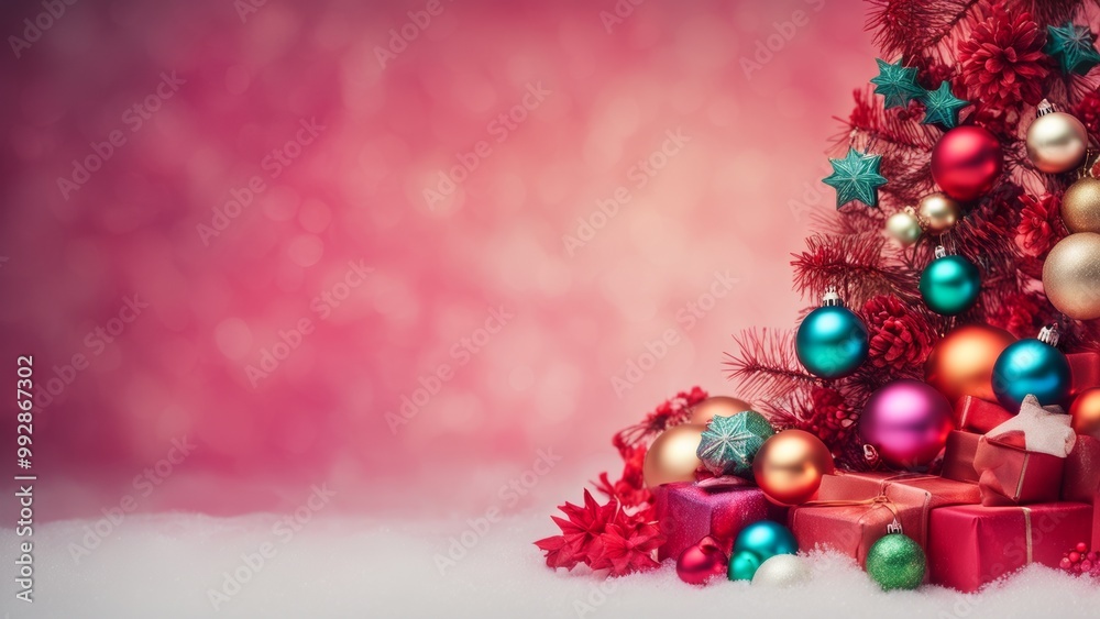 Obraz premium christmas tree and gift box