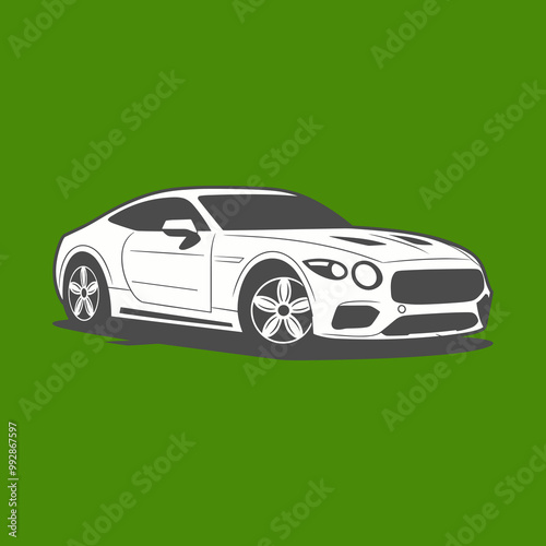 sport american car white illustration