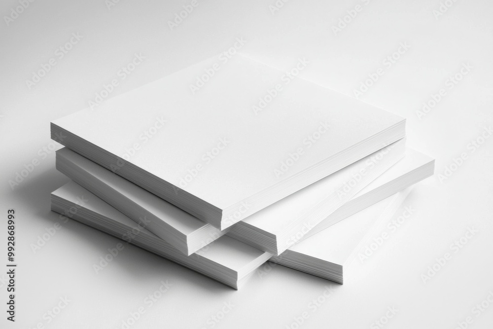 Blank A4 Stacked Paper Mockup isolated created with Generative AI Blank A4 Stacked Paper Mockup isolated created with Generative AI