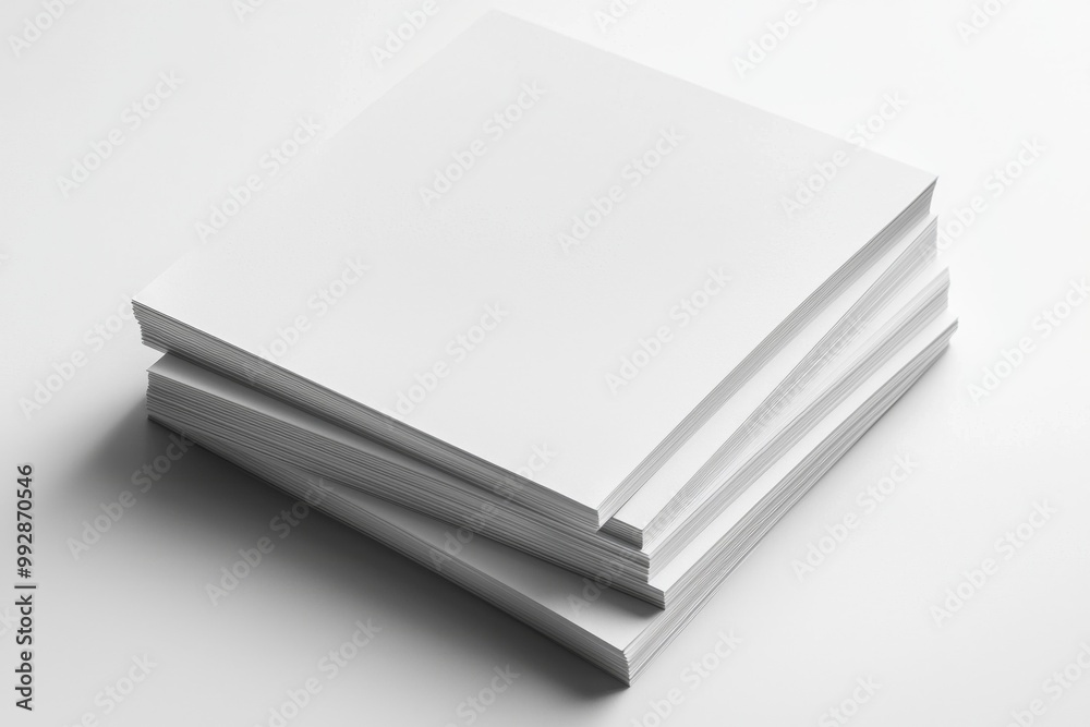 Blank A4 Stacked Paper Mockup isolated created with Generative AI Blank A4 Stacked Paper Mockup isolated created with Generative AI