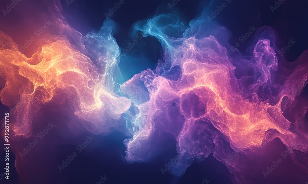 Fototapeta premium Abstract fractal forms exploring the theme of nuclear physics blending elements of graphic design within an Elementary Particles series