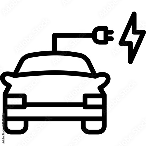 Electric Vehicle Line Icon