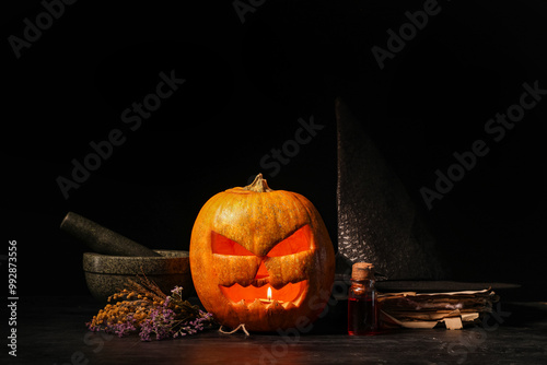 Halloween composition with ...