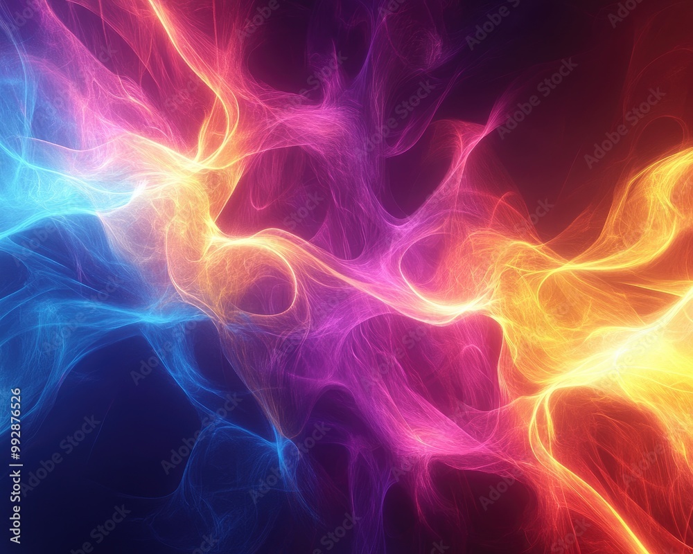 Fototapeta premium Vibrant fractal energy streams digital illustration for innovative graphic design