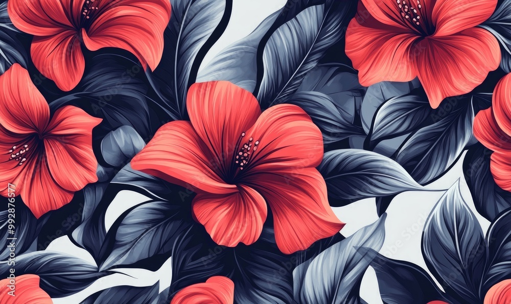 Floral abstract backdrop with a continuous repeating design Floral abstract backdrop with a continuous repeating design
