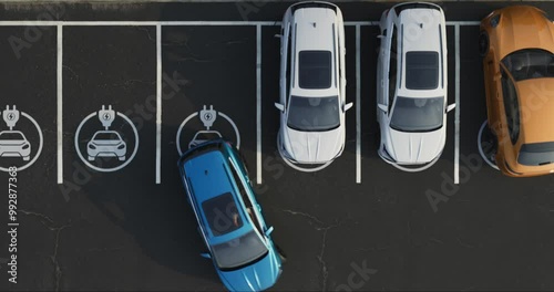 Generic electric car charging at station dock point
