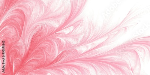 Abstract pink feather fractal background on white