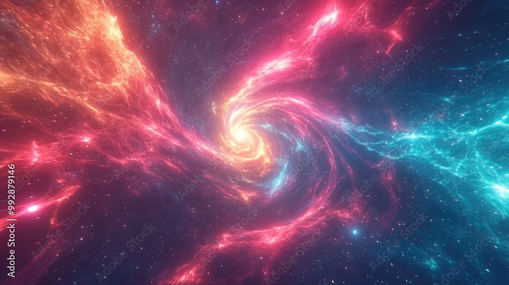 Vibrant neon glowing energy singularity in a cosmic setting featuring a computer generated abstract backdrop with 3D rendering techniques Vibrant neon glowing energy singularity in a cosmic setting featuring a computer generated abstract backdrop with 3D rendering techniques