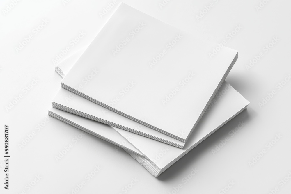 Blank A4 Stacked Paper Mockup isolated created with Generative AI Blank A4 Stacked Paper Mockup isolated created with Generative AI