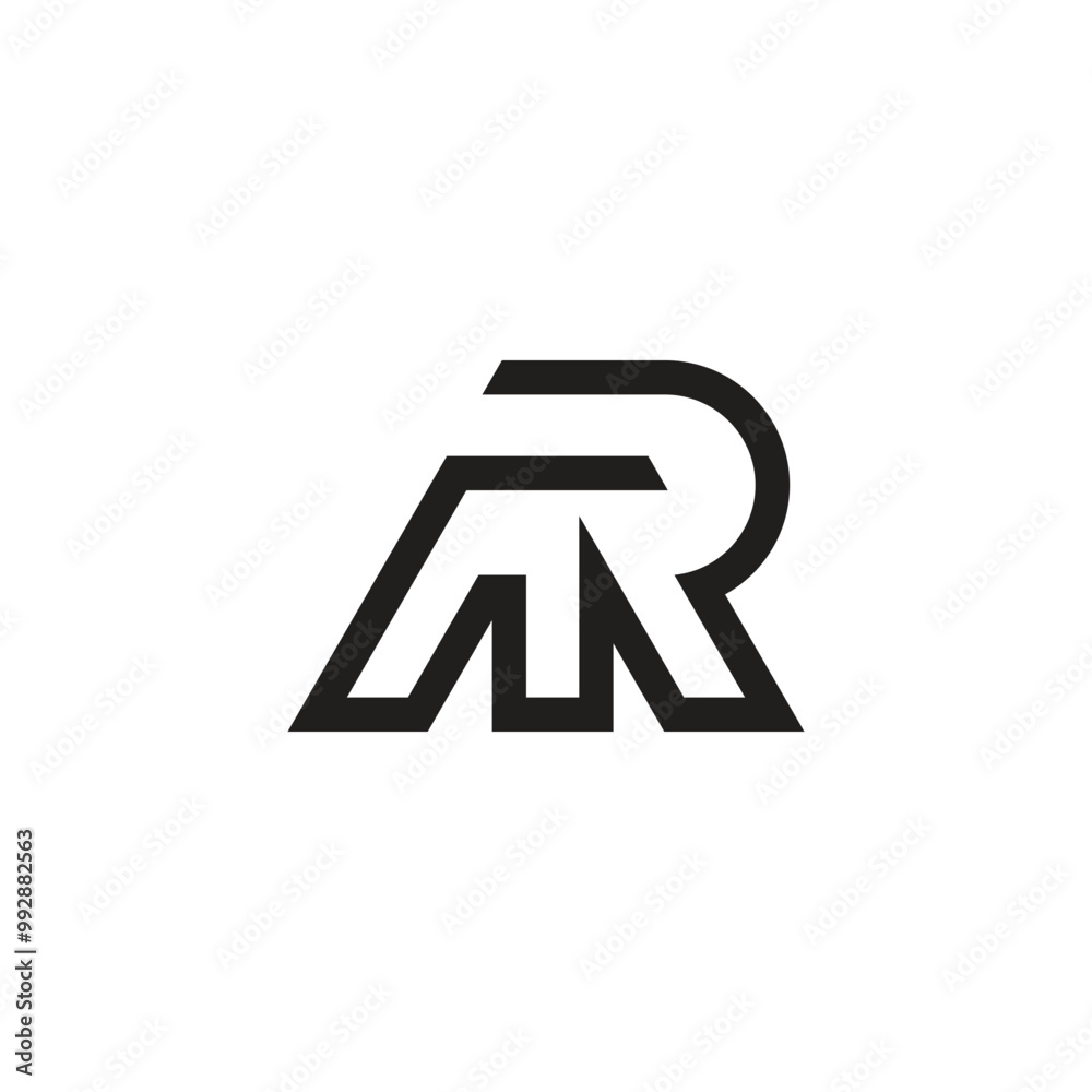 letter ar simple geometric linear logo vector letter ar simple geometric linear logo vector