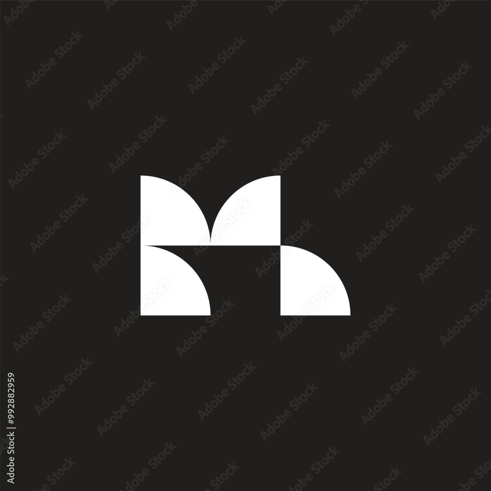 letter m open room garage simple geometric logo vector letter m open room garage simple geometric logo vector