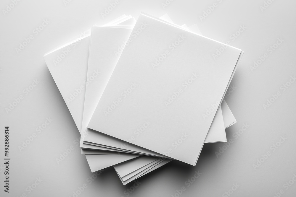 Blank A4 Stacked Paper Mockup isolated created with Generative AI Blank A4 Stacked Paper Mockup isolated created with Generative AI