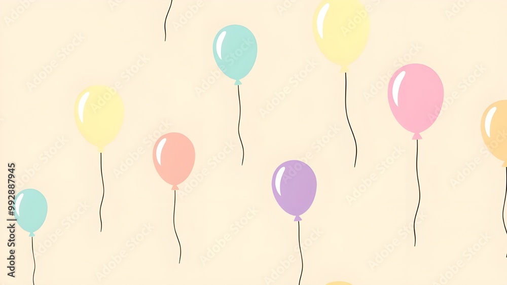 Colorful Balloons on Soft Background Colorful Balloons on Soft Background