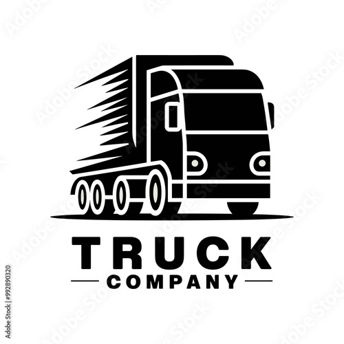 logistics company truck logo design template