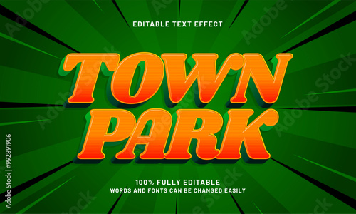 town park editable text effects with a simple and modern theme