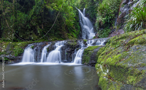 long exposure shot of elabana falls in lamington national park photo