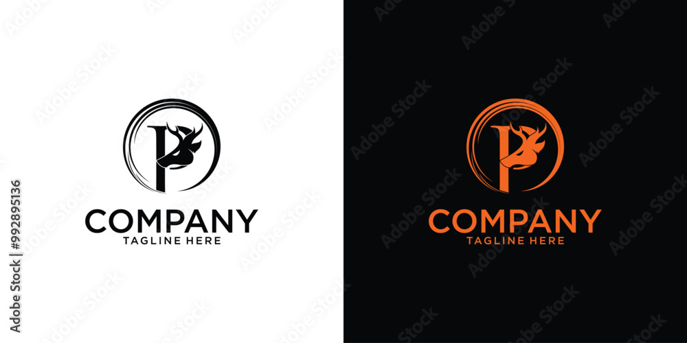 Creative deer logo design with combination letter premium vector Creative deer logo design with combination letter premium vector