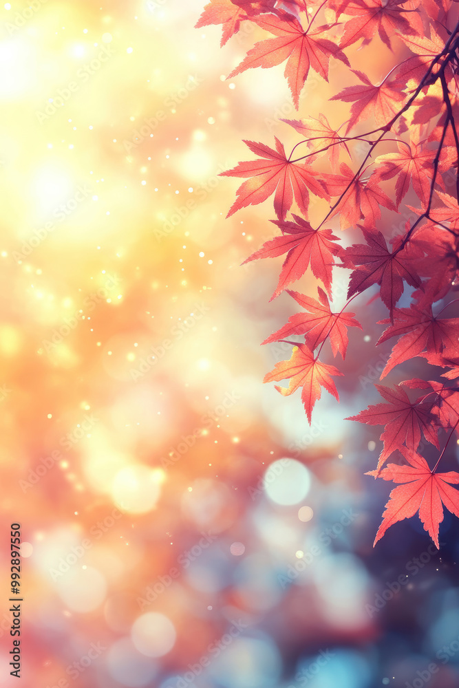 Red maple leaves in autumn sunlight Red maple leaves in autumn sunlight