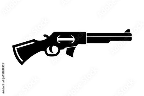 A modern war weapons gun icon silhouette vector on white background.